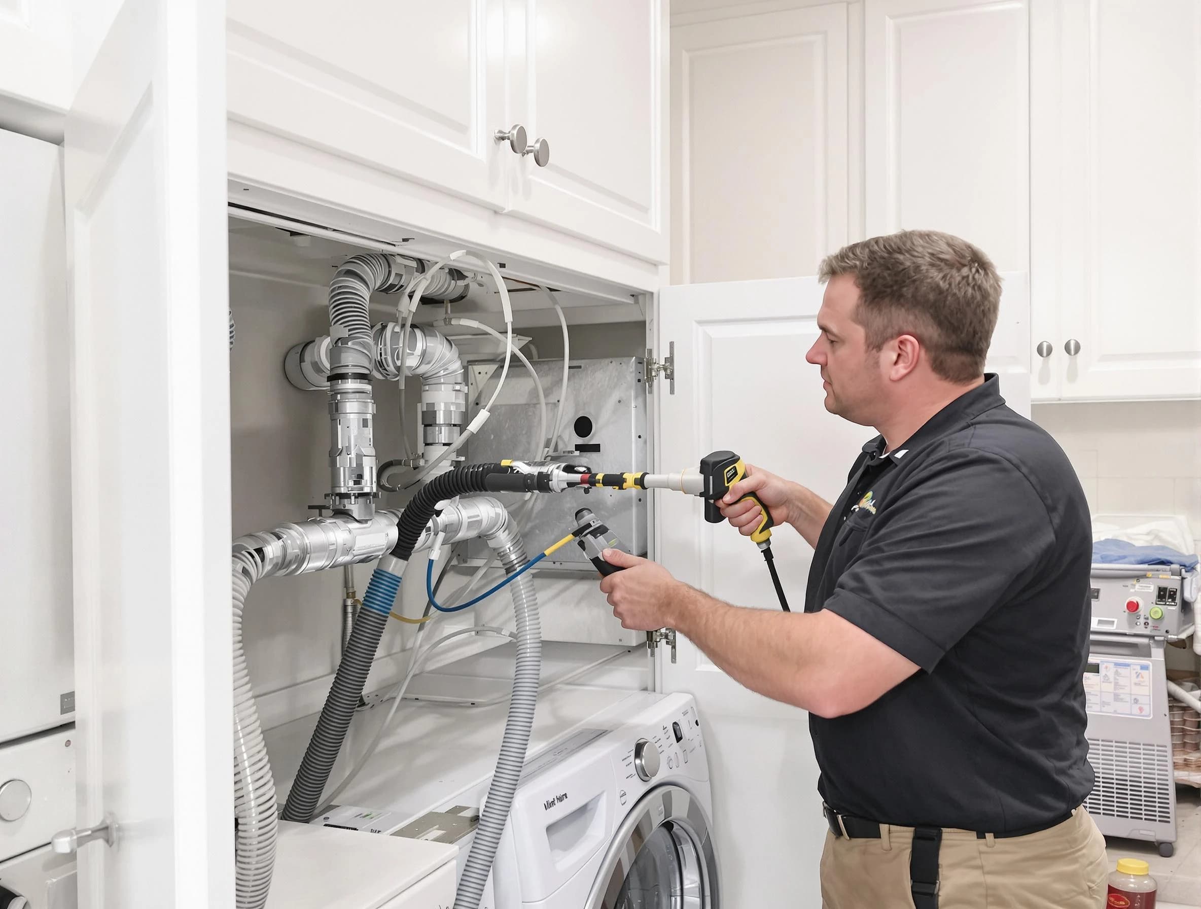 Milliken Dryer Vent Cleaning professional removing severe blockage from a clogged dryer vent in Milliken