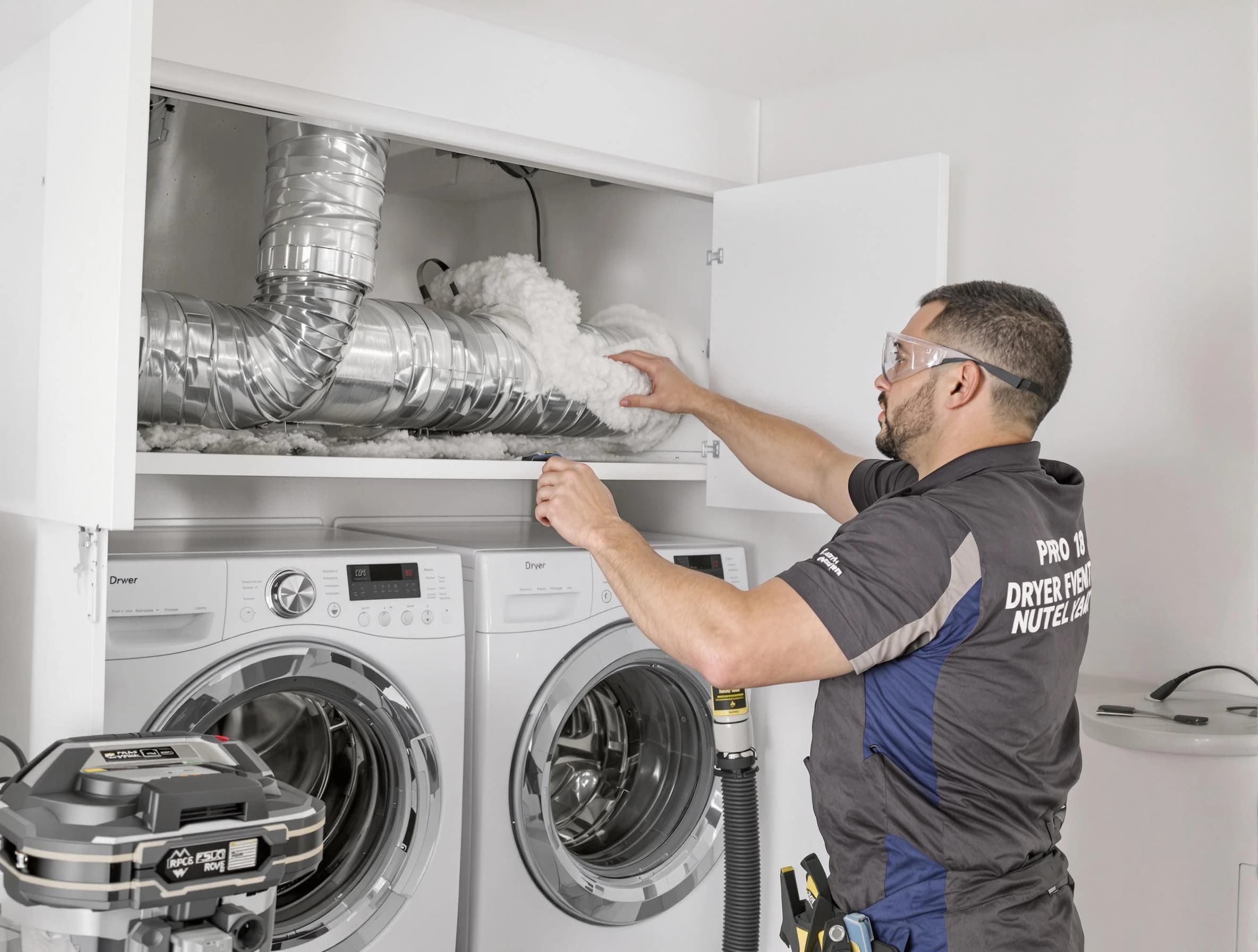 Milliken Dryer Vent Cleaning certified technician performing specialized gas dryer vent cleaning in Milliken