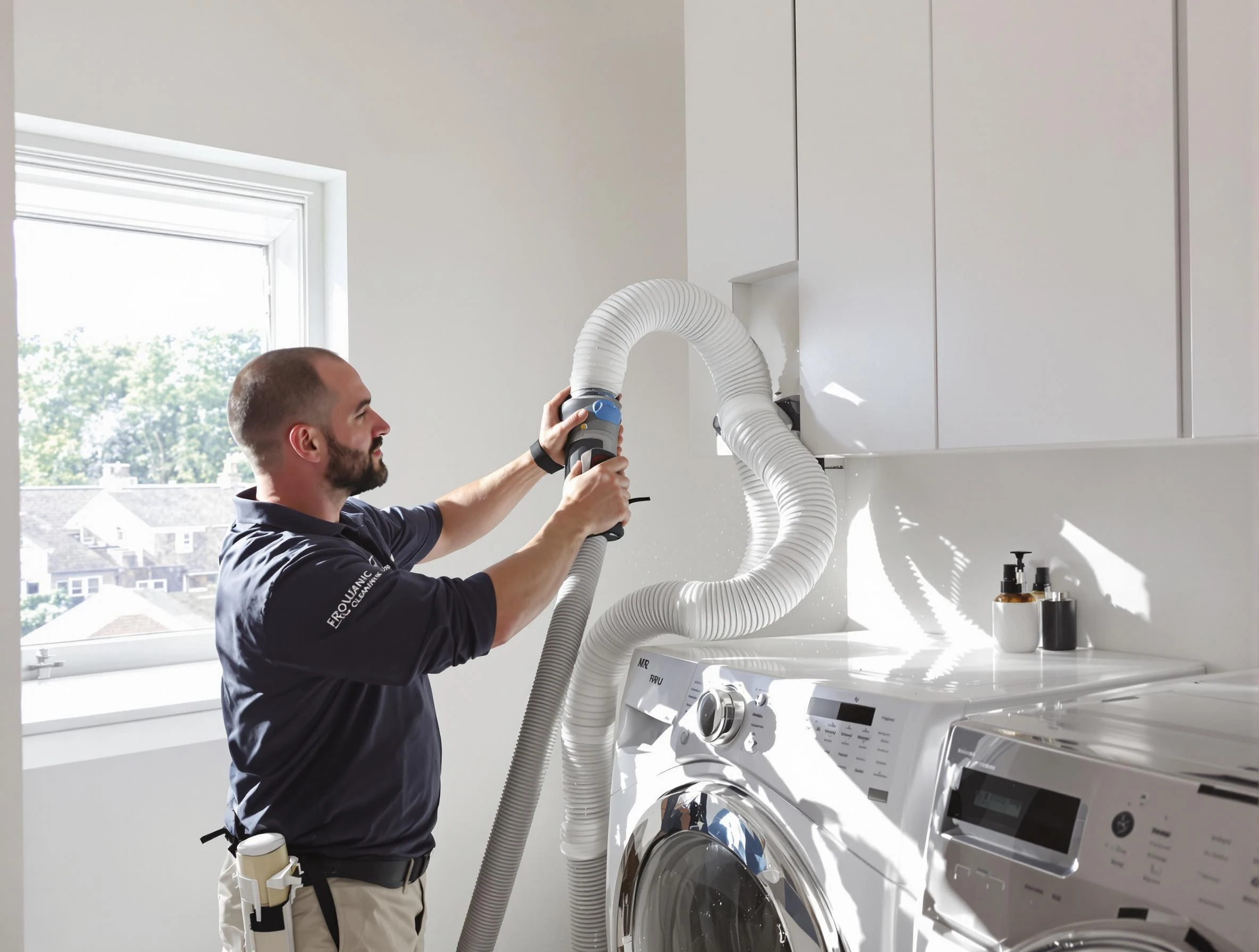Certified Milliken Dryer Vent Cleaning technician performing dryer vent cleaning in Milliken