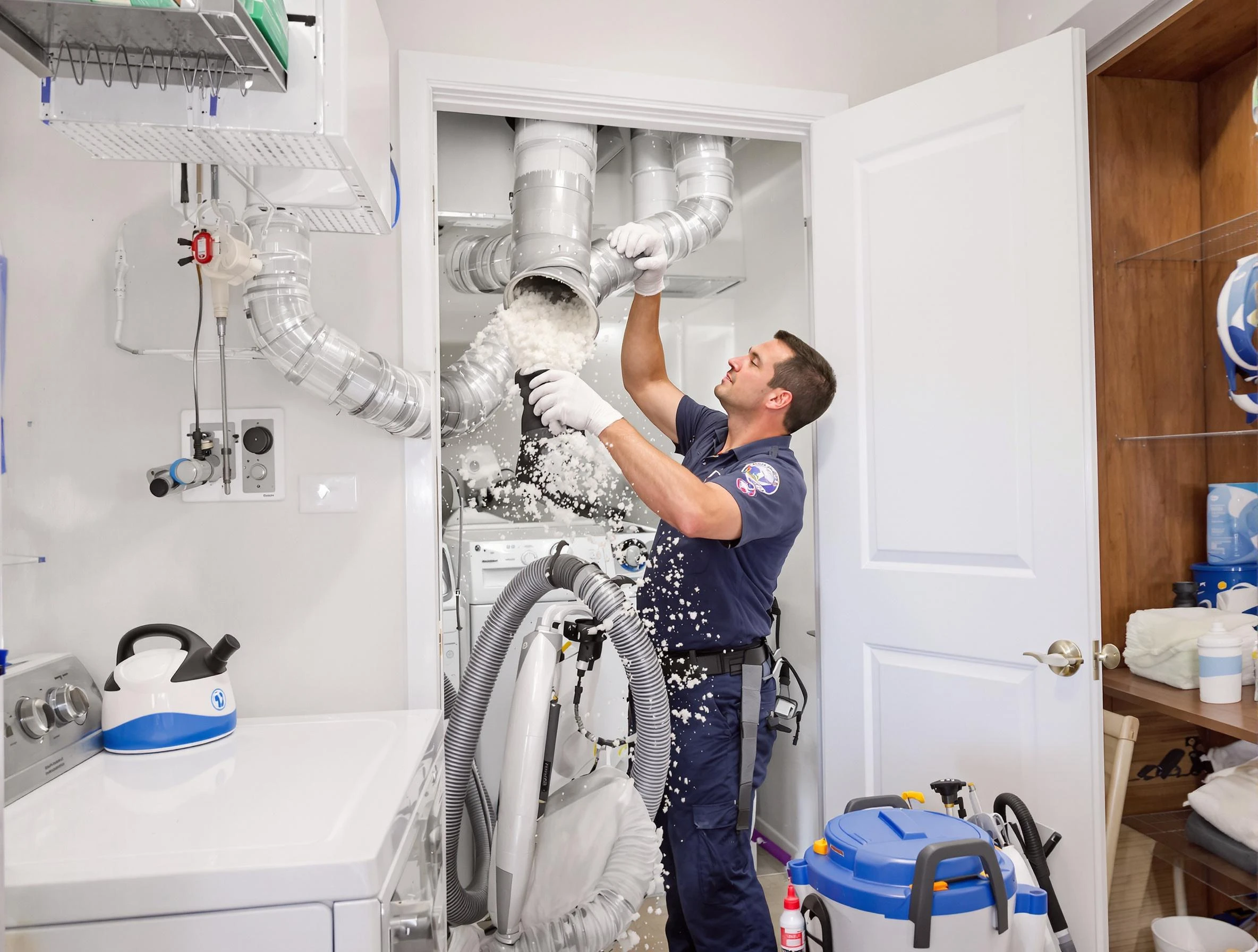 Milliken Dryer Vent Cleaning technician delivering thorough residential dryer vent cleaning service in Milliken
